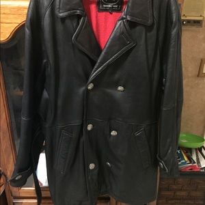 Vintage Men Leather Jacket with Unique Buttons